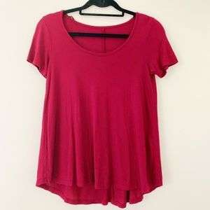 Basic Burgundy Round Neck Tee
